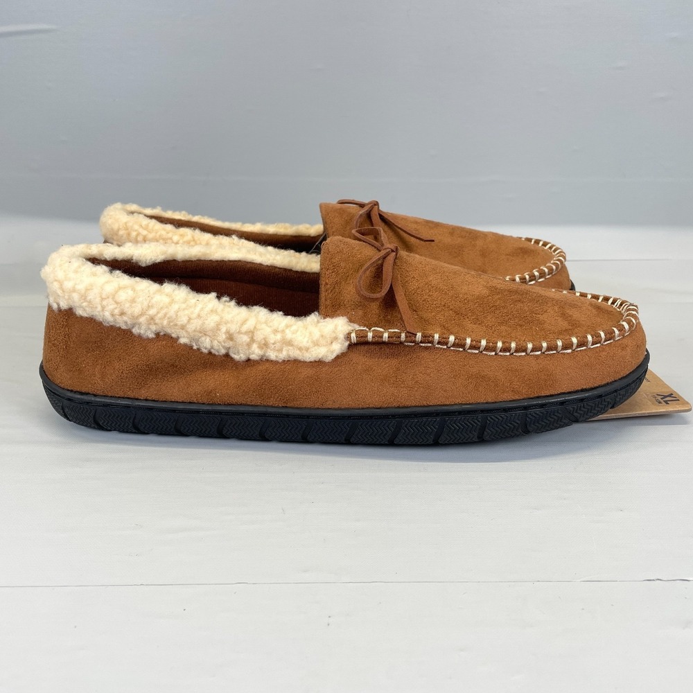 Dockers Moccasin Slippers Mens Size XL 11-12 Brown Memory Foam Comfort Shoes